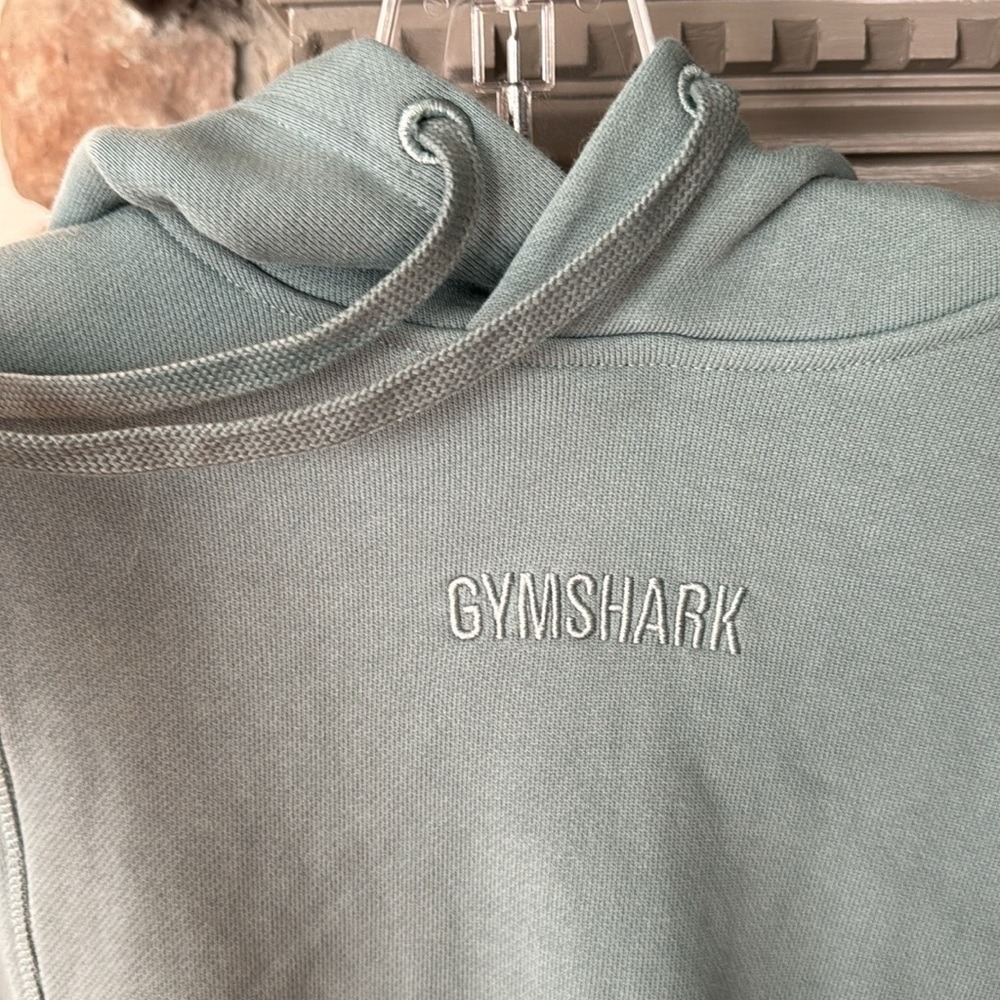 GYMSHARK HEAVYWEIGHT LOOPBACK‎ SWEAT HOODIE, SMALL, Duck Egg Blue - Picture 2 of 8